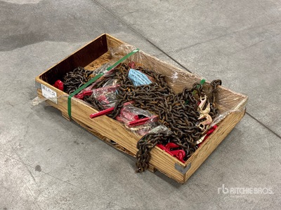 Quantity of (2) Heavy-Duty Ratchet Load Binders and Chains Set ورش و مخازن متنوعة (Unused)