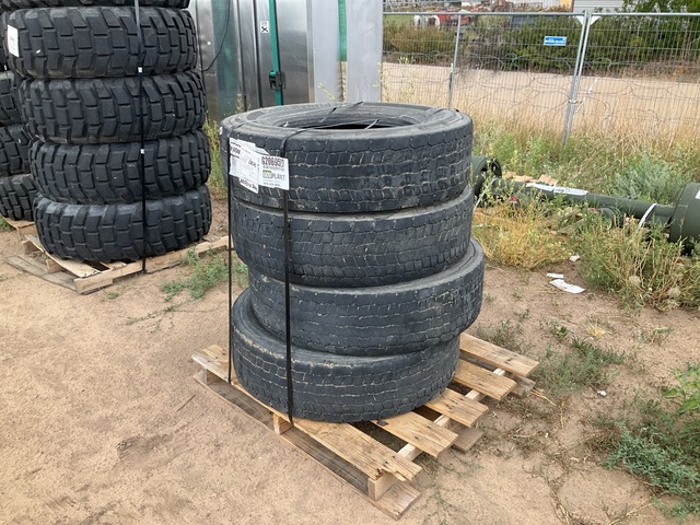 (4) Continental Conti Hybrid HD3 11R22.5 Tires