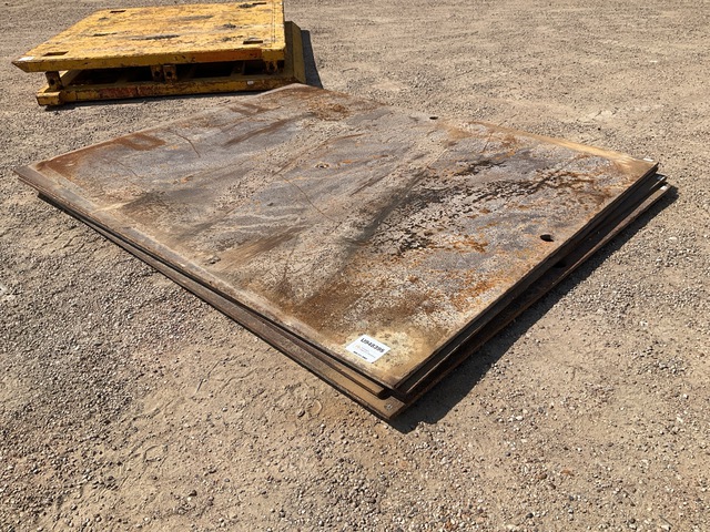Quantity of (5) 8 ft x 10 ft (1 in Thick) Steel Plates