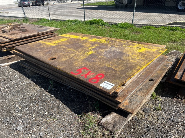 Quantity of (15) 5 ft x 8 ft (1 in Thick) Steel Plates