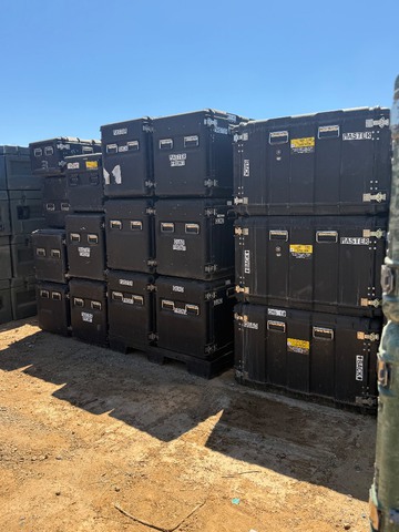 Lot of 29 ECS Military Transit Cases This is a rugged military-grade transport case, specifically an ECS brand rackmount storage case.