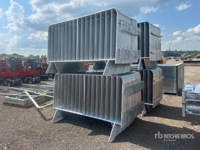 Quantity of (120) 4 Ft x 7.5 Ft Crowd Barrier Panels معدات بناء متنوعة (Unused)