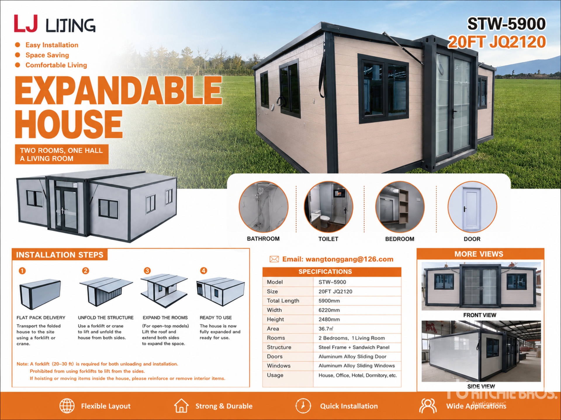 2026 LJ JIJING LJ2120 5.9 m x 6.4 m Expandable House (Unused)