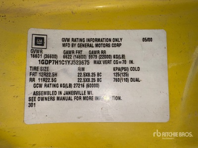 2000 GMC C7500 4x2 Camion de service