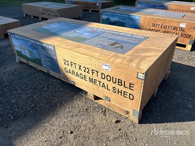 2026 AGR-MS2322 23 ft x 22 ft Double Garage Metal 貯蔵庫 (Unused)