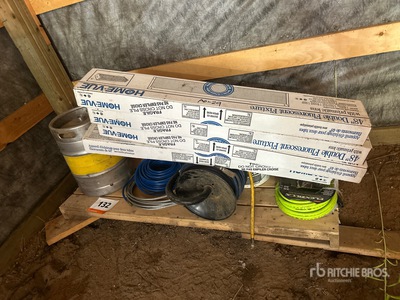 Air Hose, Florescent Fixtures, Steel Cable & Keg