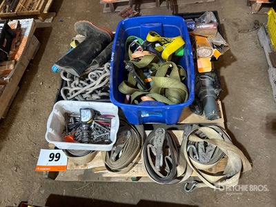 Quantity of Ratchet Strap, Rope, Welding Rods & Tape Measure.