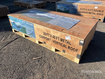 2026 AGR-MC2040 20 ft x 40 ft Steel カーポート (Unused)