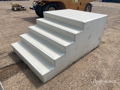 90 in x 58 in four-Step Landing Concrete Stairs-Broom Finish