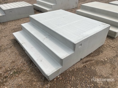 70 in x 72 in Five-Step Landing Concrete Stairs