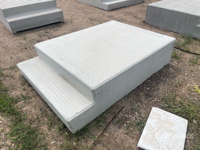 71 in x 48 in Three-Step Landing Concrete Stairs