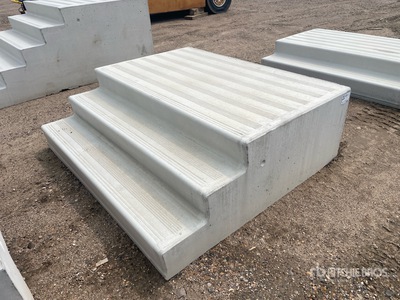 72 in x 64 in Three-Step Landing Concrete Stairs