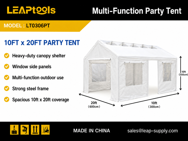 2026 LEAPtools LT0306PT 20 ft x 10 ft x 10 ft Multi-Function Party Tent (Unused) 2026 LEAPtools LT0306PT 20 ft x 10 ft x 10 ft Multi-Function Party Tent (Unused)