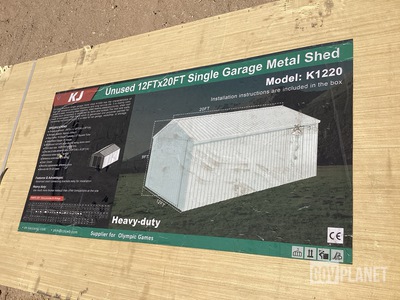 KJ K1220 Single Garage Metal Shed - Unused