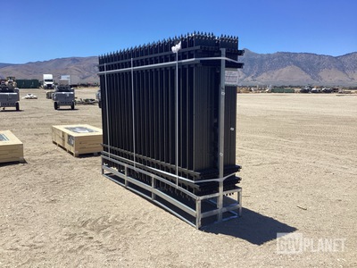 (24) Pieces of KJ Powder Coated Steel Fence w/(25) Post Connectors - Unused