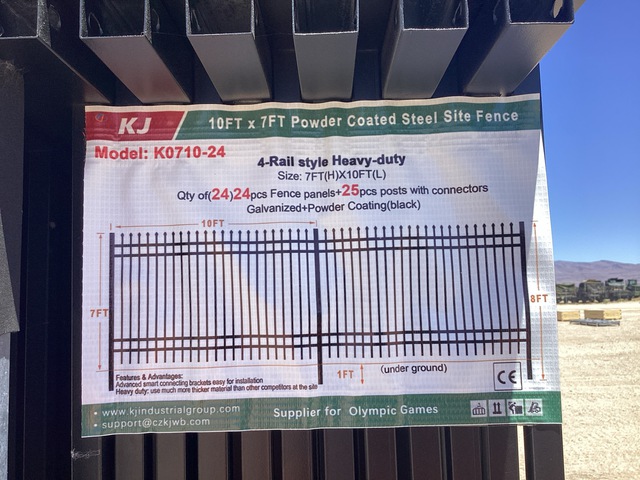 (24) Pieces of KJ Powder Coated Steel Fence w/(25) Post Connectors - Unused