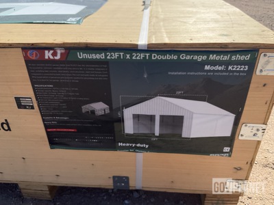 KJ K2223 Double Garage Metal Shed - Unused