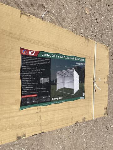 KJ K1912 Livestock Metal Shed - Unused