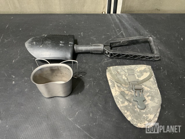 (102) Water Canteen Cups, (108) Entrenching Tools & Assorted Items