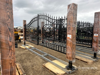 19 ft 6 in x 7 ft Steel Bi-Parting Driveway Gate (Unused)