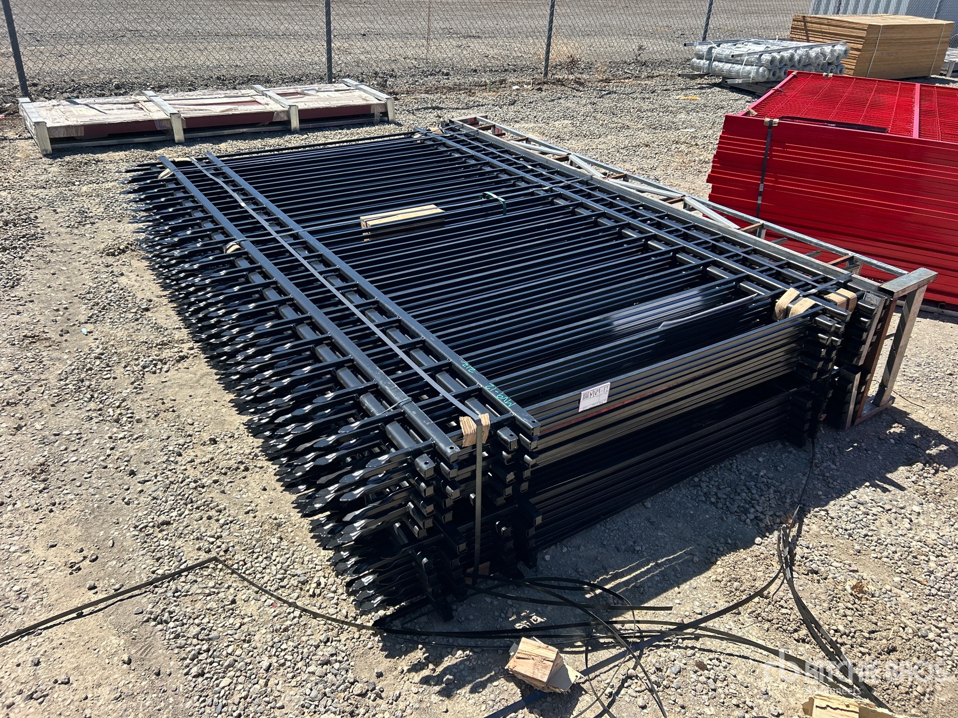 Quantity of (20) Canex 7 ft x 10 ft Powder Coated Wrought Iron Site Fence (Unused)