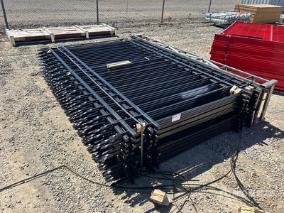 Quantity of (20) Canex 7 ft x 10 ft Powder Coated Wrought Iron Site Fence (Unused)