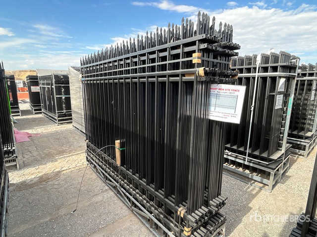 Quantity of (20) Canex 10 ft x 7 ft Powder Coated Wrought Iron Site Fence (Unused)