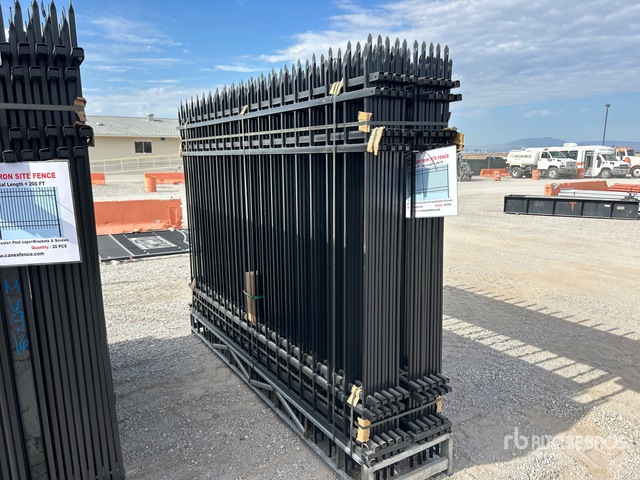 Quantity of (20) Canex 10 ft x 7 ft Powder Coated Wrought Iron Site Fence (Unused)
