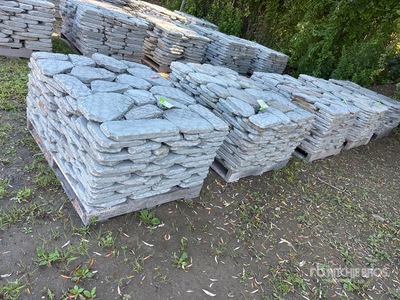 Quantity of (5) 1.5 In Tumbled Irregular Pavers Piedra (Unused)