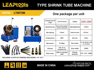 2026 LEAPtools LT68TSM TYPE SHRINK TUBE MACHINE (Unused)
