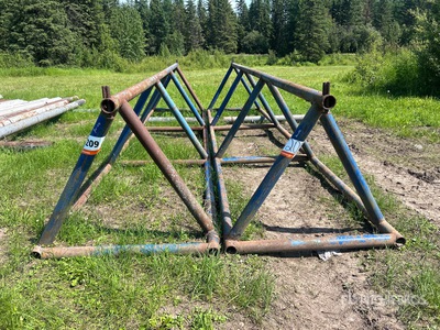 Quantity of 2 20 ft x 4 ft Triangular Steel Pipe Rack