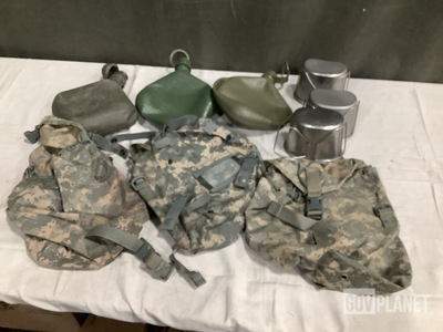 (31) Water Canteen Cups, (40) Water Canteens & Assorted Items