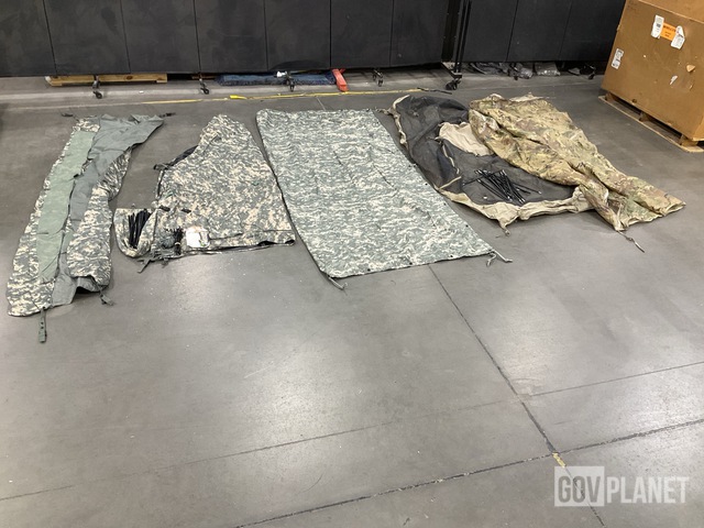 (2) Tents, (4) Improved Combat Shelters, (29) Tarpaulins & (15) Poles