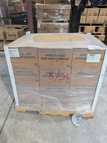 Pallet of Survivor Daily Rations (SDRs) &ndash; 48 Cases