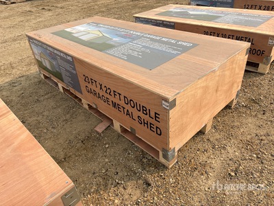 2026 AGR-MS2322 23 ft x 22 ft Double Garage Metal Storage Building (Unused)