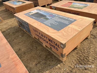2026 AGR-LS1228 12 Ft x 28 Ft Metal مأوى الماشية (Unused)