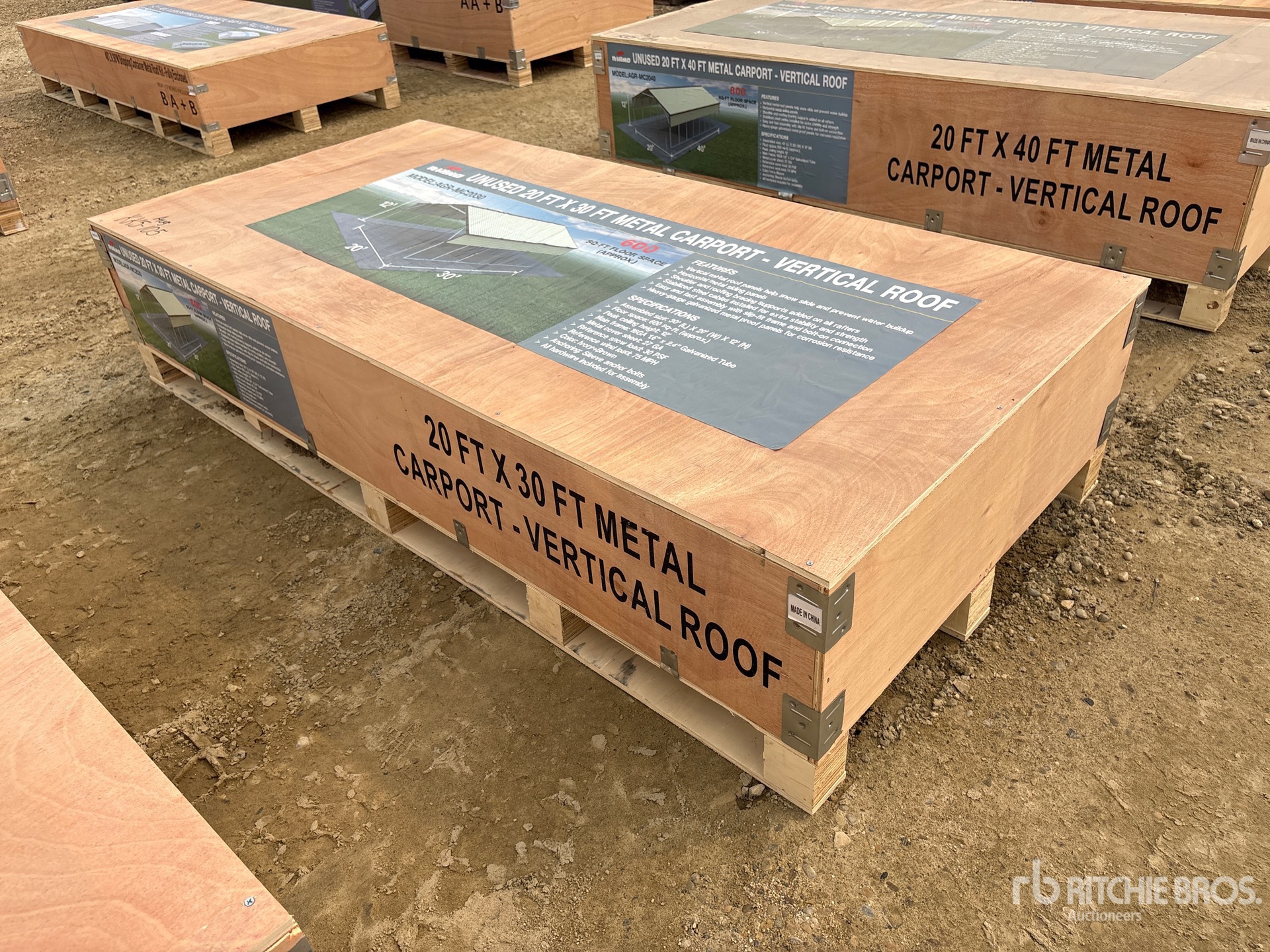 2026 AGR-MC2030 20 ft x 30 ft Steel Carport (Unused)