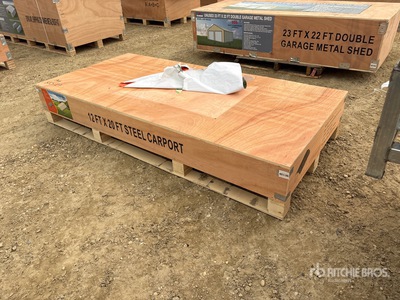 2026 CP1220 12 Ft x 20 Ft Steel Carport (Unused)