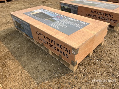 2026 AGR-LS1228 12 Ft x 28 Ft Metal مأوى الماشية (Unused)