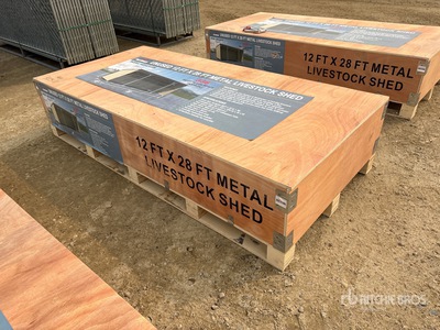 2026 AGR-LS1228 12 Ft x 28 Ft Metal Livestock Shelter (Unused)