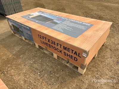 2026 AGR-LS1228 12 Ft x 28 Ft Metal Livestock Shelter (Unused)