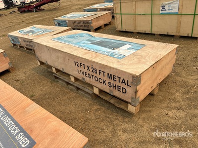 2026 AGR-LS1228 12 Ft x 28 Ft Metal Livestock Shelter (Unused)
