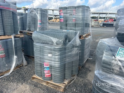 Quantity of (3) 100 ft of 1 in x 2 in x 36 in Galvanized Welded Fence (Unused)