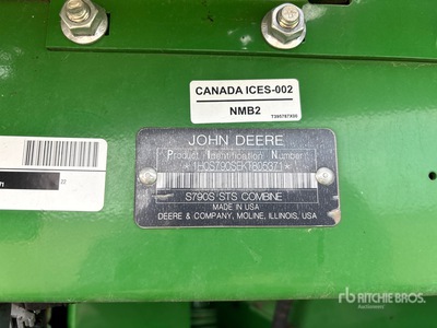 2019 John Deere S790 Combine Harvester