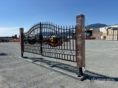 2026 EG EarthyGrounds TS20S-RM 20 ft x 8 ft Steel Bi-Parting Driveway Gate (Unused)
