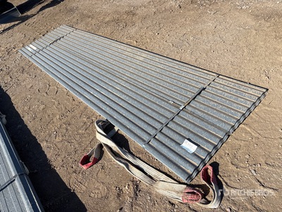 Quantity of (70) 12 ft x 3 ft Grey Metal Roof Panels