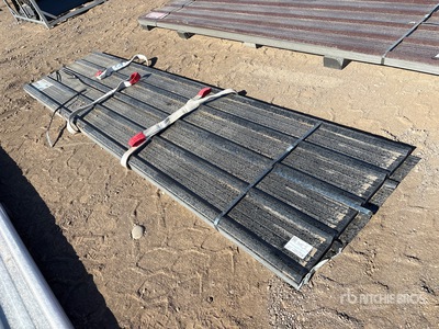 Quantity of (70) 12 ft x 3 ft Black Metal Roof Panels