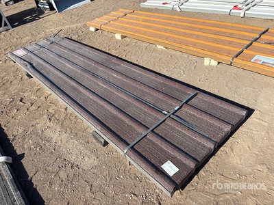 Quantity of (70) 12 ft x 3 ft Brown Metal Roof Panels