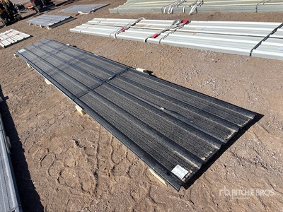 Quantity of (20) 20 ft x 3 ft Black Metal Roof Panels (Unused)