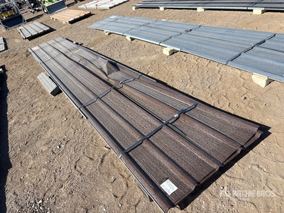 Quantity of (20) 20 ft x 3 ft Brown Metal Roof Panels